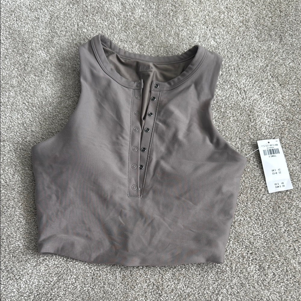 Abercrombie YPB Taupe athletic Bra Top